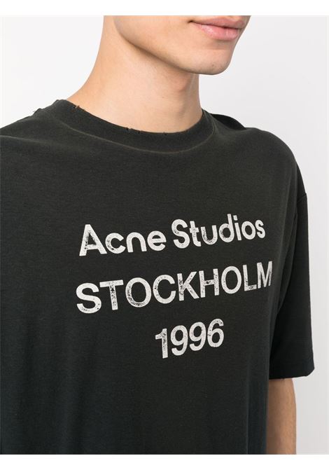 t-shirt logo relaxed fit unisex nero sbiadito ACNE STUDIOS | CL0196BM0